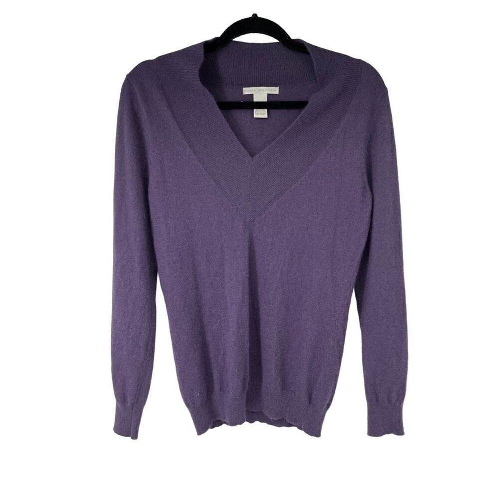 Sarah Spencer Purple V Neck Angora‎ Blend Soft Sweater Womens M
